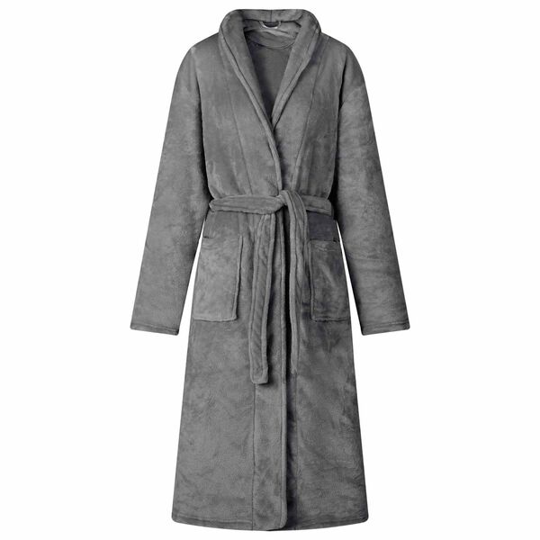 vidaXL Robe de bain sans capuche Gris fonc&eacute; xxl Flanelle