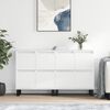 vidaXL Buffets 2 pcs blanc brillant bois d'ing&eacute;nierie