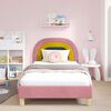 vidaXL Cadre de lit pour enfants avec t&ecirc;te de lit Rose 90 x 190 cm