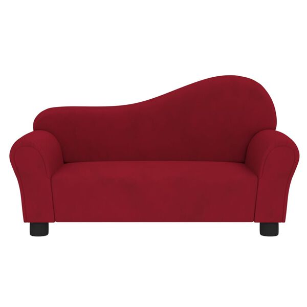 vidaXL Canap&eacute; pour enfants Rouge bordeaux Velours