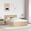 vidaXL Cadre de lit Ch&ecirc;ne Sonoma 150 x 200 cm Bois d'ing&eacute;nierie