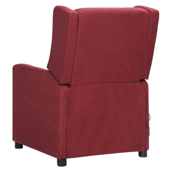 vidaXL Fauteuil de massage Rouge bordeaux Tissu