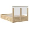 vidaXL Cadre de lit Ch&ecirc;ne Sonoma 135 x 190 cm Bois d'ing&eacute;nierie