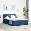 vidaXL Lit avec rangement et LED avec matelas Bleu 140 x 190 cm tissu