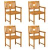 vidaXL Chaises de jardin 4 pc Naturel Bois d'Acacia Massif