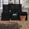 vidaXL Ensemble de bo&icirc;tes de jardin 4 pcs noir bois de pin massif