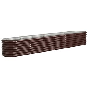 vidaXL Lit sur&eacute;lev&eacute; de jardin Acier galvanis&eacute; marron