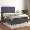 vidaXL Sommier &agrave; lattes de lit avec matelas LED Gris fonc&eacute; 140x200 cm