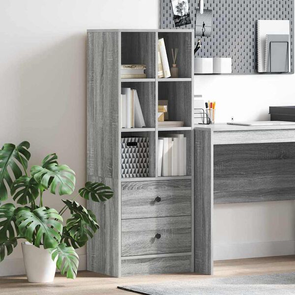 vidaXL Haut Armoire avec tiroir Gris Sonoma 45,5 x 34 x 127 cm