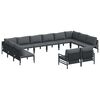 vidaXL Ensemble de canap&eacute; de jardin 12 pc Noir Acier
