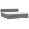 vidaXL Sommier à lattes de lit avec matelas Gris foncé 160x200cm Tissu