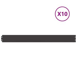 vidaXL Bordure de Pelouse 10 pc 10 x 103 cm Acier lamin&eacute; &agrave; froid Noir