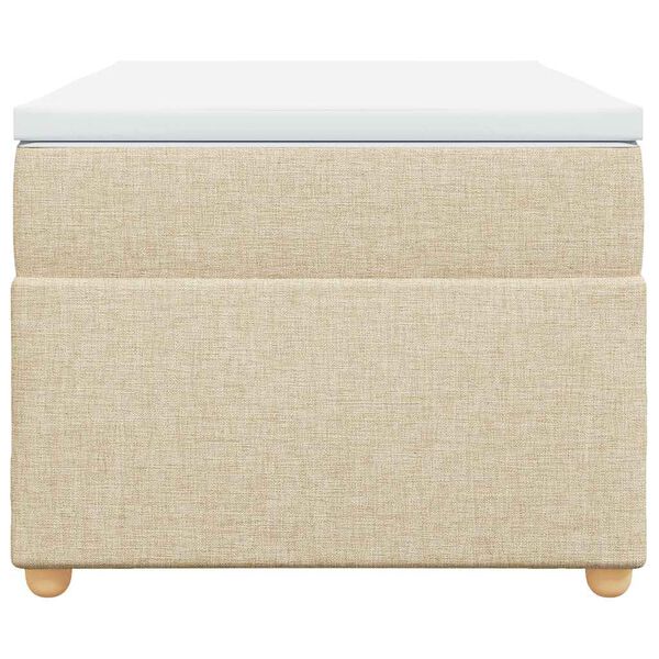 vidaXL Sommier &agrave; lattes de lit avec matelas Cr&egrave;me 100x200 cm Tissu