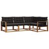 vidaXL Ensemble de Canap&eacute;s avec coussin 4 pcs Naturel et Noir