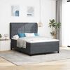 vidaXL Lit &agrave; ressorts avec matelas Gris fonc&eacute; 200 x 140 cm Velours