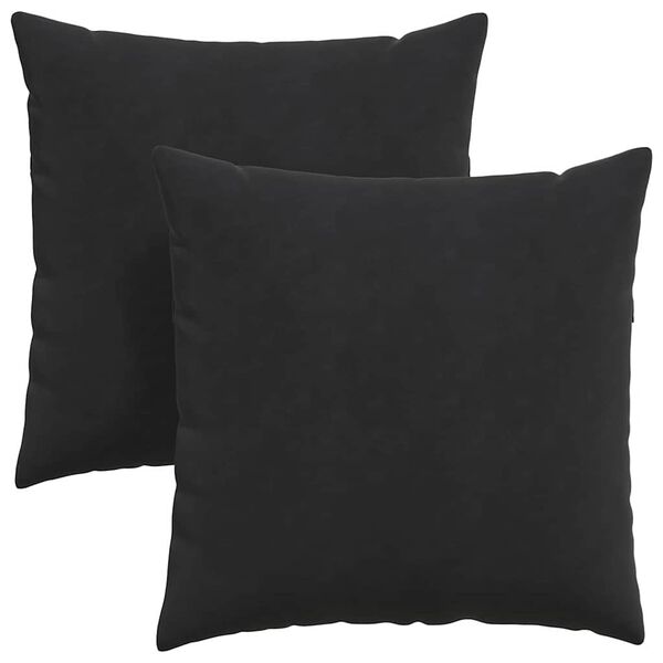 vidaXL Coussins de canap&eacute; 2 pcs Noir 60 x 60 cm