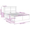 vidaXL Cadre de lit Ch&ecirc;ne fum&eacute; 140 x 190 cm Pin massif