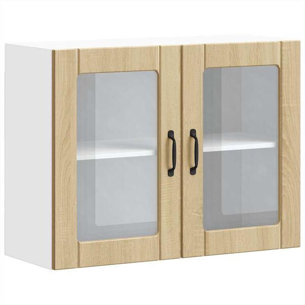 vidaXL Armoire murale de cuisine avec porte vitr&eacute;e "Lucca" en ch&ecirc;ne Sonoma