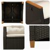 vidaXL Chaise de jardin inclinable Noir et Cr&egrave;me 64 x 57,5 x 112 cm