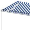 vidaXL Auvent manuel r&eacute;tractable sur pied 350x250 cm Bleu/blanc