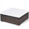 vidaXL Salon de jardin avec coussins 5 pcs R&eacute;sine tress&eacute;e Marron
