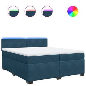 vidaXL Sommier &agrave; lattes de lit et matelas Bleu 200x200 cm velours