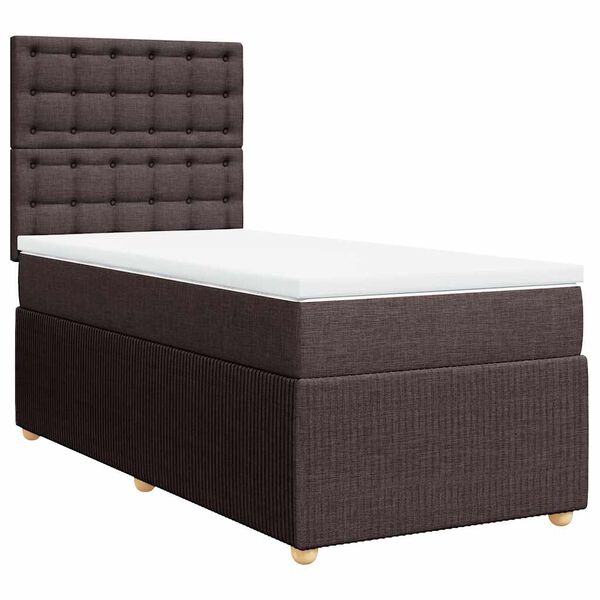 vidaXL Sommier &agrave; lattes de lit avec matelas Marron fonc&eacute; 90x200 cm