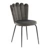 Venture Home Chaises &agrave; manger lot de 2 Limhamn velours noir et gris