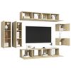 vidaXL Ensemble de meuble TV 8 pcs Ch&ecirc;ne sonoma Bois d'ing&eacute;nierie