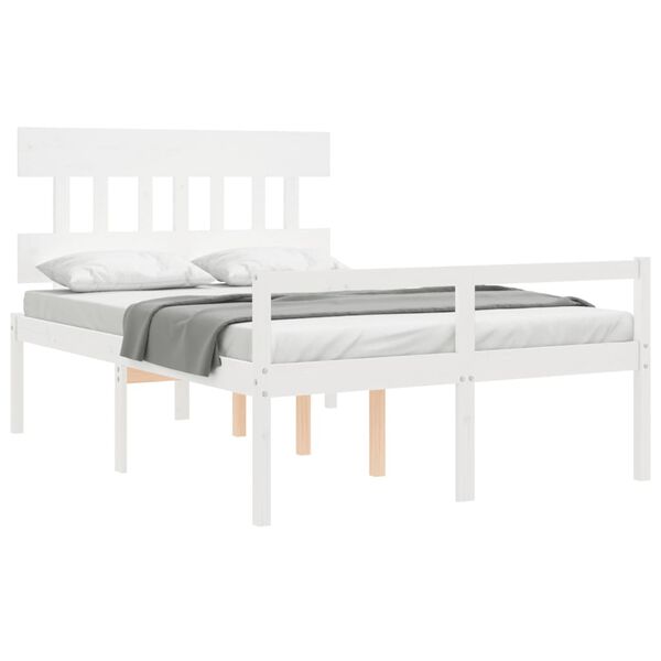 vidaXL Lit pour personne &acirc;g&eacute;e sans matelas blanc 140x200cm bois massif