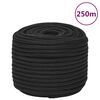 vidaXL Corde de bateau Noir complet 14 mm 250 m polypropyl&egrave;ne