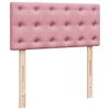 vidaXL Sommier &agrave; lattes de lit avec matelas Rose 90x200 cm Velours