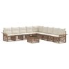 vidaXL Ensemble de canap&eacute; de jardin 10 pcs Beige polyrotin