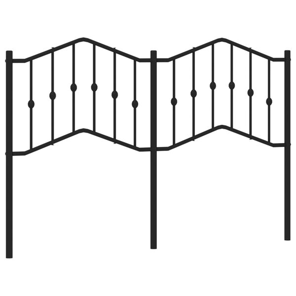 vidaXL T&ecirc;te de lit de remplacement m&eacute;tal noir 150 cm
