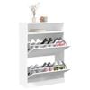 vidaXL Armoire &agrave; chaussures 2 tiroirs rabattables blanc 80x34x116 cm
