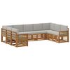 vidaXL Ensemble de canap&eacute;s d'ext&eacute;rieur 7 pc Naturel et gris clair