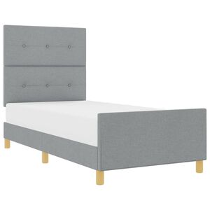 vidaXL Cadre de lit avec t&ecirc;te de lit Gris clair 80 x 200 cm tissu
