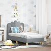 vidaXL Cadre de lit pour tout-petit avec t&ecirc;te de lit Gris clair tissu