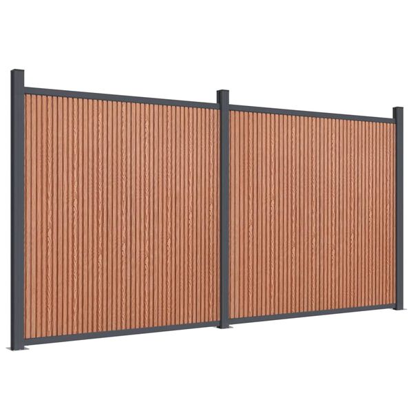 vidaXL Panneau de cl&ocirc;ture marron 353x186 cm WPC