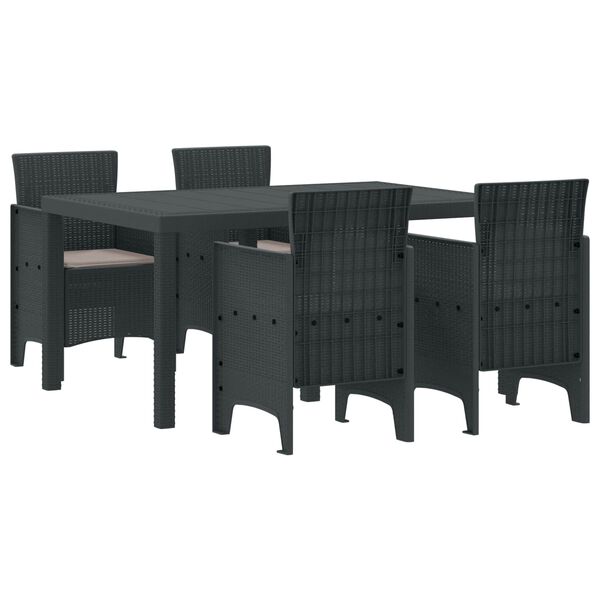 vidaXL Ensemble de salle à manger pour jardin 5 pcs Anthracite