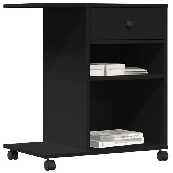 vidaXL Support d'imprimante avec roulettes noir 60x40x68,5 cm