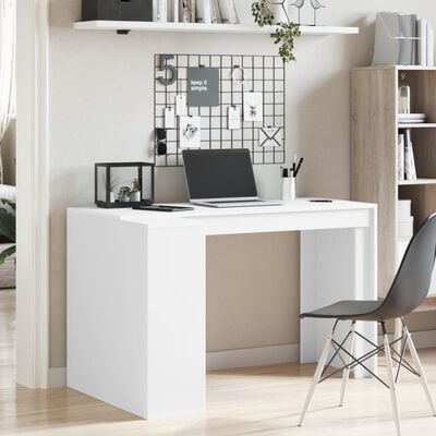 vidaXL Bureau blanc 123,5x73,5x75 cm bois d'ingénierie