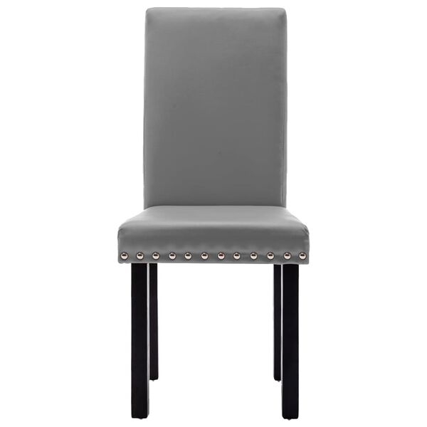vidaXL Chaises &agrave; manger lot de 2 gris PVC