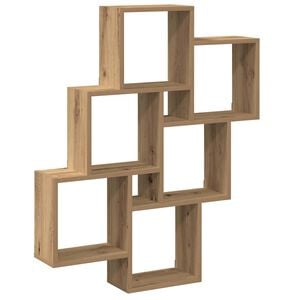 vidaXL &Eacute;tag&egrave;re murale sous forme de cube ch&ecirc;ne artisanal 78x15x93 cm