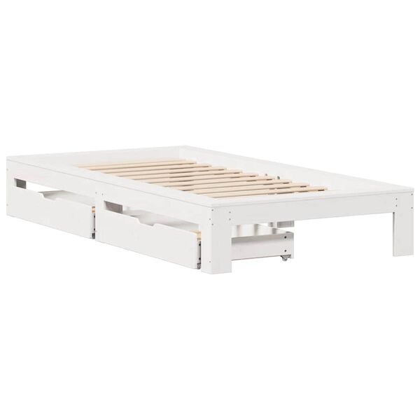 vidaXL Cadre de lit sans matelas blanc 90x190 cm bois de pin massif
