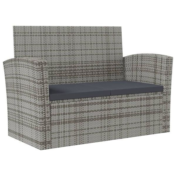 vidaXL Salon de jardin 16 pcs avec coussins R&eacute;sine tress&eacute;e Gris