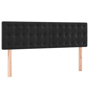 vidaXL T&ecirc;tes de lit Noir 144 x 5 x 78/88 cm Velours