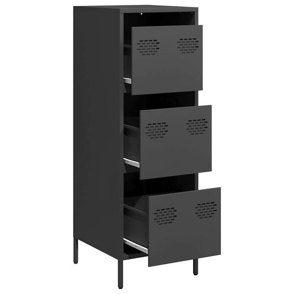 vidaXL Buffet haut noir 39x35x103,5 cm acier