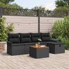 vidaXL Ensemble de canap&eacute; de jardin 6 pcs Noir Poly rotin
