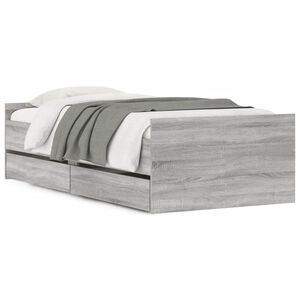 vidaXL Cadre de lit avec tiroirs sans matelas sonoma gris 100x200 cm